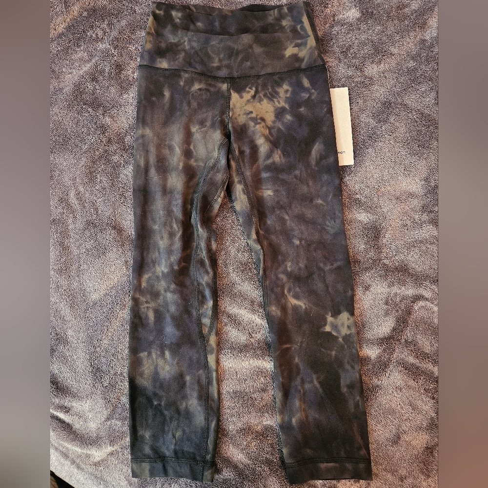 lululemon athletica Womens Align HR Crop 21" Green/Black Tie-Dye Leggings